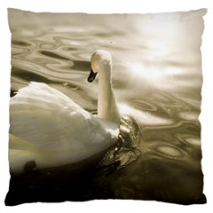 Swan Large Cushion Case (one Side) by artposters