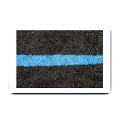 Black Blue Lawn Small Door Mat by hlehnerer