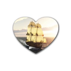 French Warship Drink Coasters 4 Pack (heart)  by gatterwe