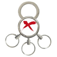 Red X 3-ring Key Chain by magann