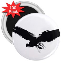 Grunge Bird 3  Button Magnet (100 Pack) by magann