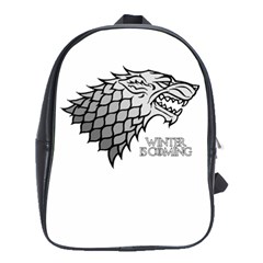 Winter Is Coming ( Stark ) 2 School Bag (large) by Lab80