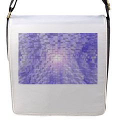 Purple Cubic Typography Flap Closure Messenger Bag (small) by TheZiNES