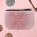 Pink Elegant Damask Coin Change Purse Back