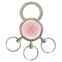 Luxury Pink Damask 3-ring Key Chain by ADIStyle