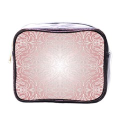 Pink Damask Mini Travel Toiletry Bag (one Side) by ADIStyle