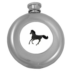 Running Horse Hip Flask (round) by mysticalimages