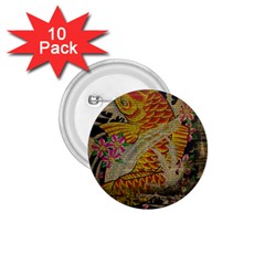 Funky Japanese Tattoo Koi Fish Graphic Art 1 75  Button (10 Pack) by chicelegantboutique