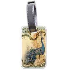 Victorian Swirls Peacock Floral Paris Decor Luggage Tag (two Sides) by chicelegantboutique