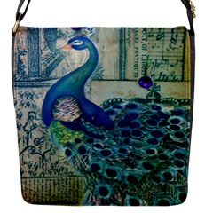 French Scripts Vintage Peacock Floral Paris Decor Flap Closure Messenger Bag (small) by chicelegantboutique