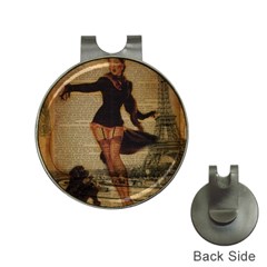 Paris Lady And French Poodle Vintage Newspaper Print Sexy Hot Gil Elvgren Pin Up Girl Paris Eiffel T Hat Clip With Golf Ball Marker by chicelegantboutique