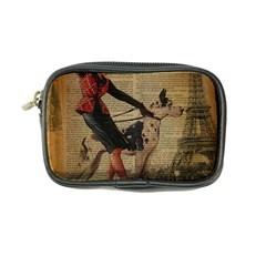 Paris Girl And Great Dane Vintage Newspaper Print Sexy Hot Gil Elvgren Pin Up Girl Paris Eiffel Towe Coin Purse by chicelegantboutique