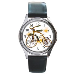 Tree Cycle Round Metal Watch (silver Rim) by Contest1753604