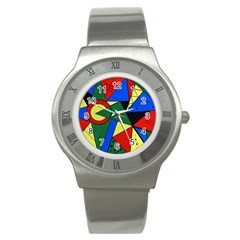 Modern Art Stainless Steel Watch (unisex) by Siebenhuehner