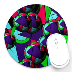 Balls 8  Mouse Pad (round) by Siebenhuehner