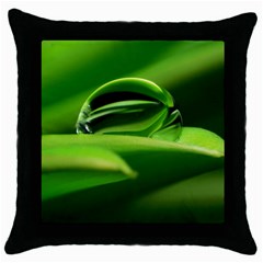 Waterdrop Black Throw Pillow Case by Siebenhuehner