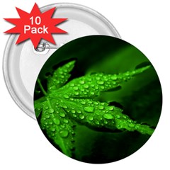 Leaf With Drops 3  Button (10 Pack) by Siebenhuehner