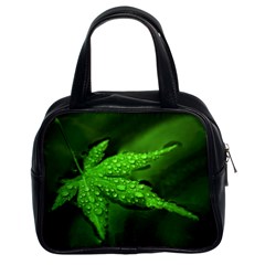 Leaf With Drops Classic Handbag (two Sides) by Siebenhuehner