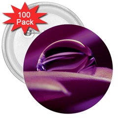 Waterdrop 3  Button (100 Pack) by Siebenhuehner