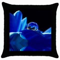 Waterdrop Black Throw Pillow Case by Siebenhuehner