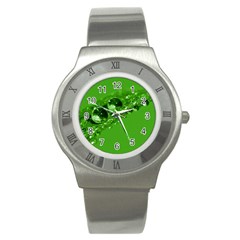 Green Drops Stainless Steel Watch (unisex)