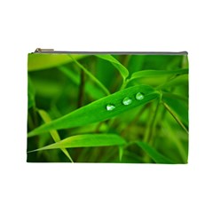 Bamboo Leaf With Drops Cosmetic Bag (large) by Siebenhuehner