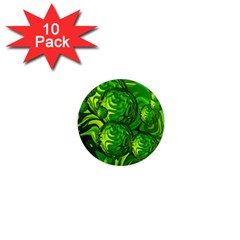 Green Balls  1  Mini Button Magnet (10 Pack) by Siebenhuehner