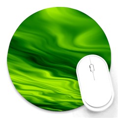 Green 8  Mouse Pad (round) by Siebenhuehner