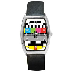 Test Pattern Tonneau Leather Watch by Contest1753604