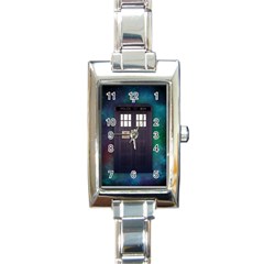 The Time Traveler Rectangular Italian Charm Watch by Contest1748470