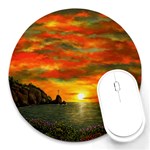 Alyssa s Sunset by Ave Hurley ArtRevu - Round Mousepad Front