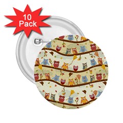 Autumn Owls 2 25  Button (10 Pack) by Ancello