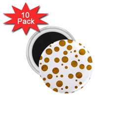 Tan Polka Dots 1 75  Button Magnet (10 Pack)