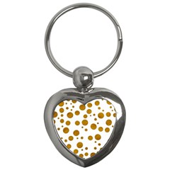 Tan Polka Dots Key Chain (heart) by Colorfulart23