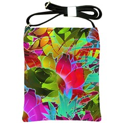 Floral Abstract 1 Shoulder Sling Bag by MedusArt