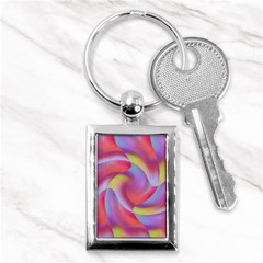 Colored Swirls Key Chain (rectangle) by Colorfulart23