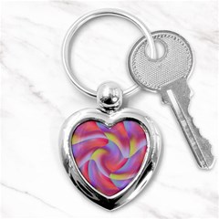 Colored Swirls Key Chain (heart) by Colorfulart23