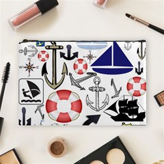 Nautical Collage Cosmetic Bag (large) by StuffOrSomething