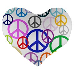 Peace Sign Collage Png 19  Premium Heart Shape Cushion by StuffOrSomething