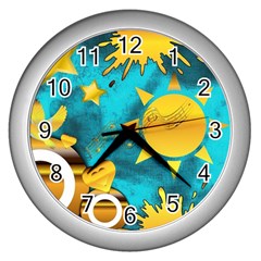 Musical Peace Wall Clock (silver) by StuffOrSomething