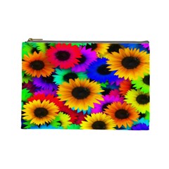 Colorful Sunflowers Cosmetic Bag (large) by StuffOrSomething