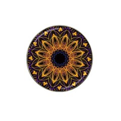 Yellow Purple Lotus Mandala Golf Ball Marker 4 Pack (for Hat Clip)