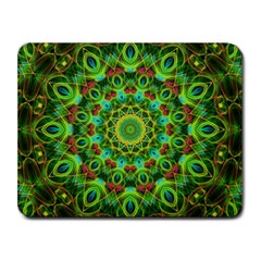 Peacock Feathers Mandala Small Mouse Pad (rectangle) by Zandiepants