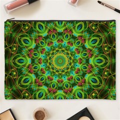 Peacock Feathers Mandala Cosmetic Bag (xxxl) by Zandiepants