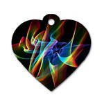 Aurora Ribbons, Abstract Rainbow Veils  Dog Tag Heart (One Sided)  Front