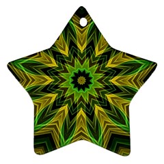 Woven Jungle Leaves Mandala Star Ornament (two Sides) by Zandiepants