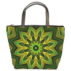 Woven Jungle Leaves Mandala Bucket Handbag by Zandiepants