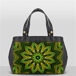 Woven Jungle Leaves Mandala Oversize Office Handbag (Two Sides) Back