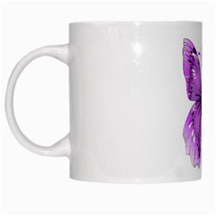 Purple Awareness Butterfly White Coffee Mug by FunWithFibro