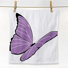 Purple Awareness Butterfly 2 Face Towel